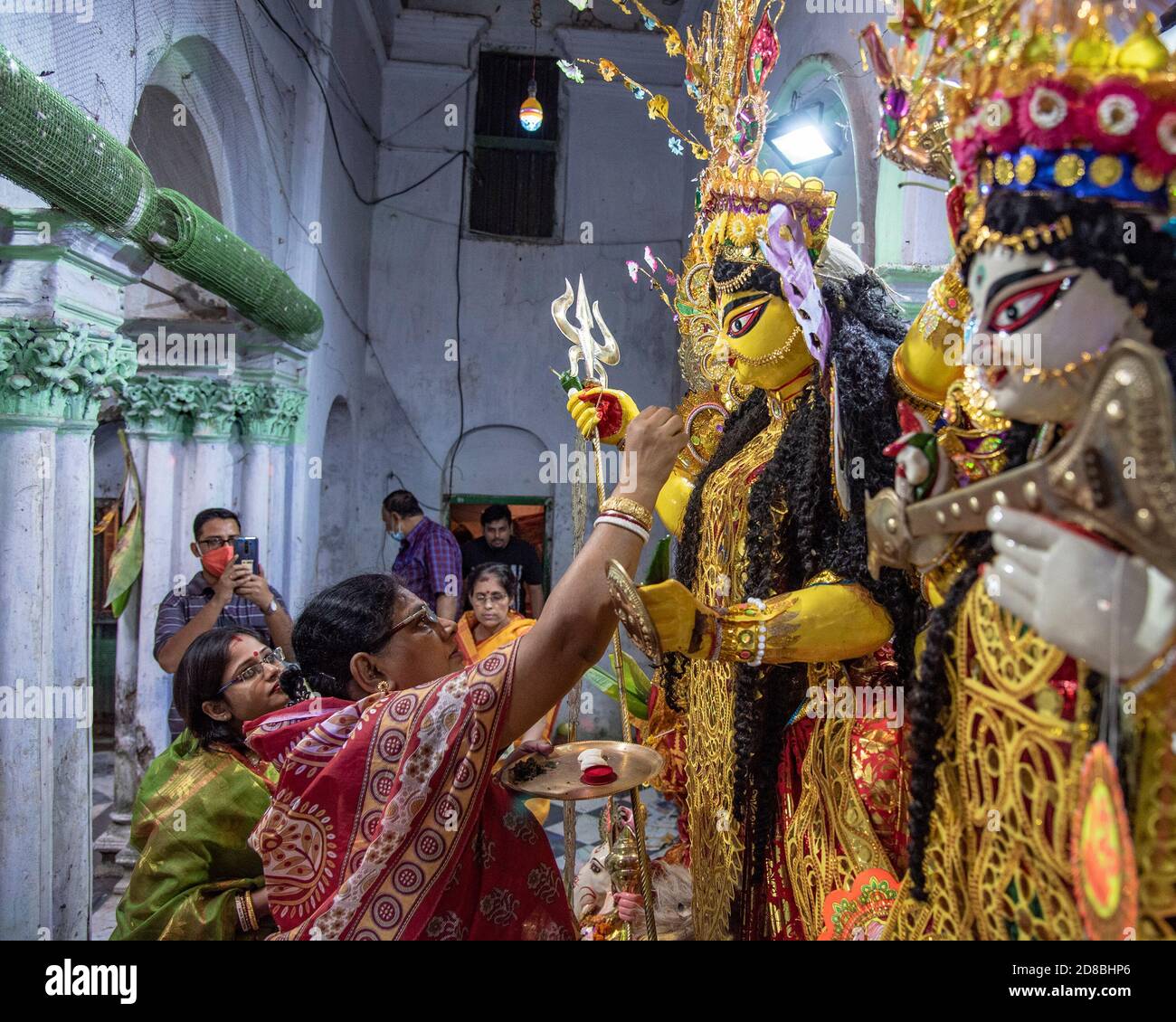 Kolkata, India. 26th Oct, 2020. Different moments of Debi Baron rituals