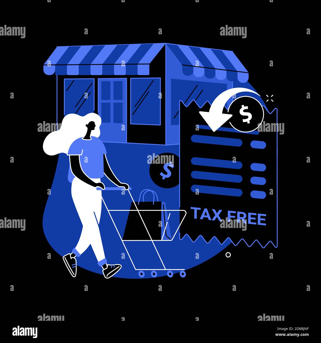 Tax free service abstract concept vector illustration Stock Vector