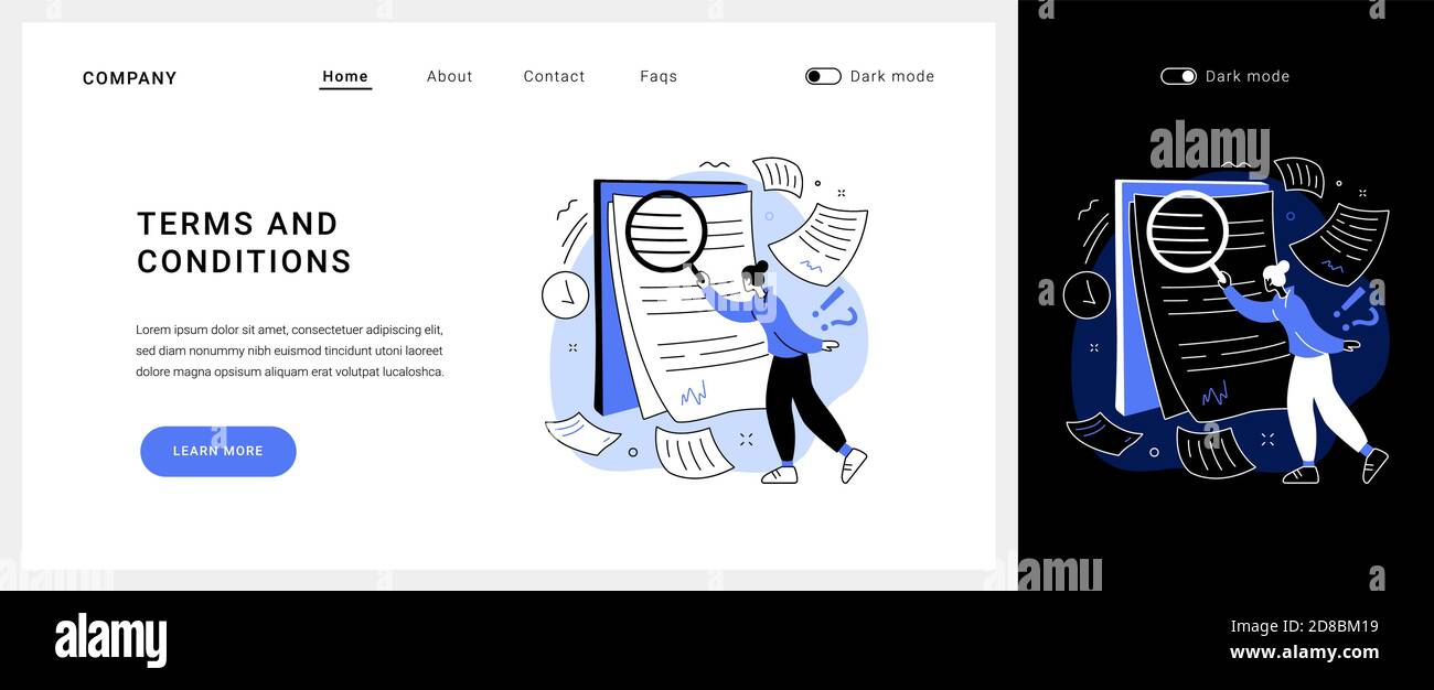 Terms and conditions vector concept landing page Stock Vector Image ...