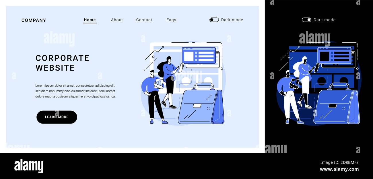 Corporate website vector concept landing page Stock Vector Image & Art ...