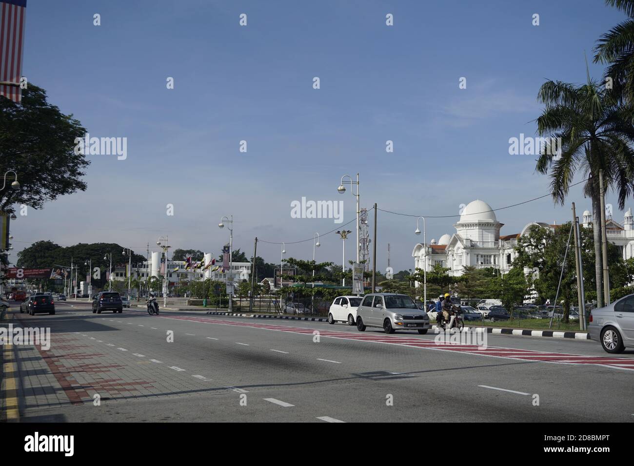 main road in front of Ipoh Railway station Stock Photo