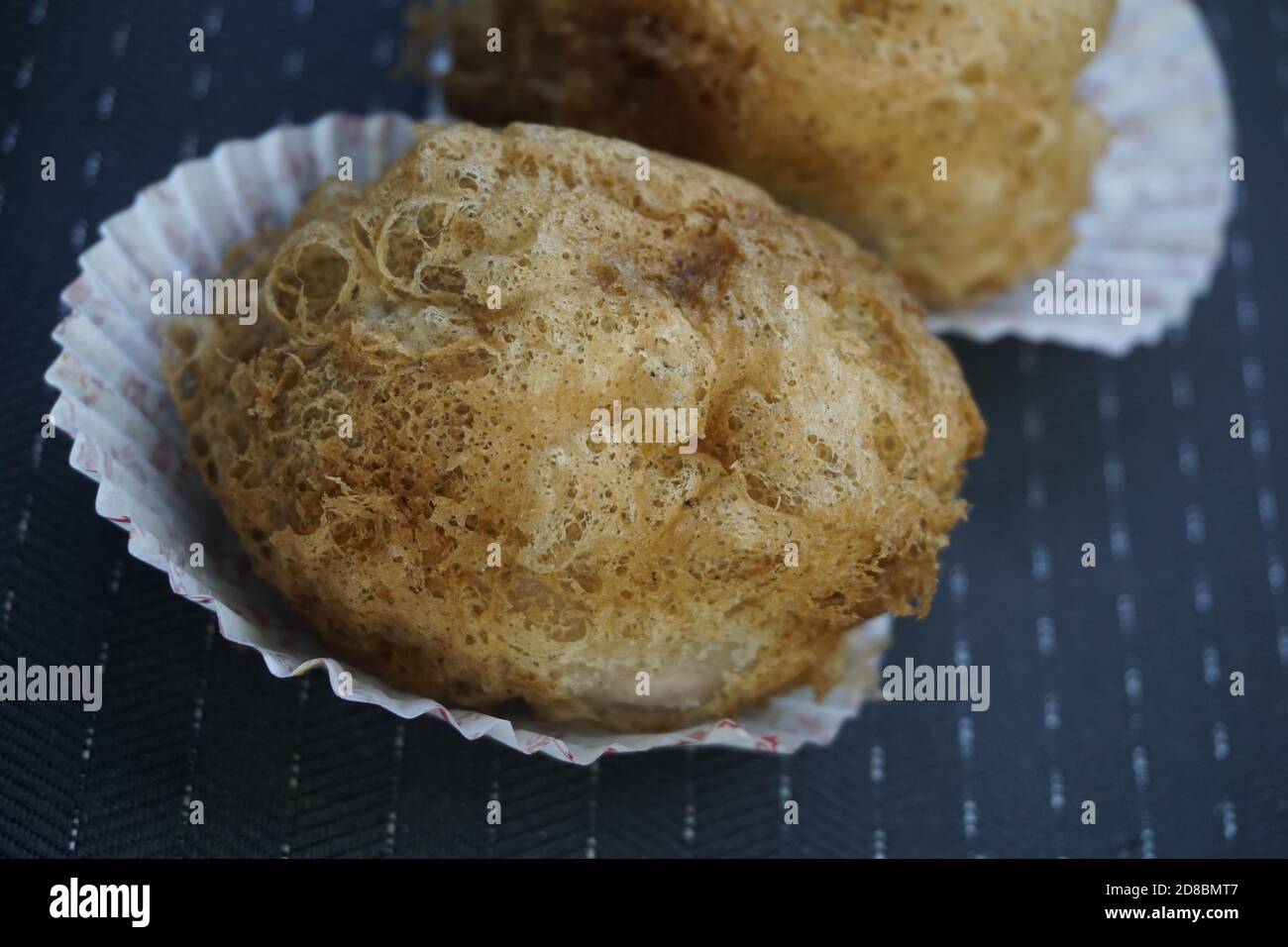 crispy yam puffs Stock Photo