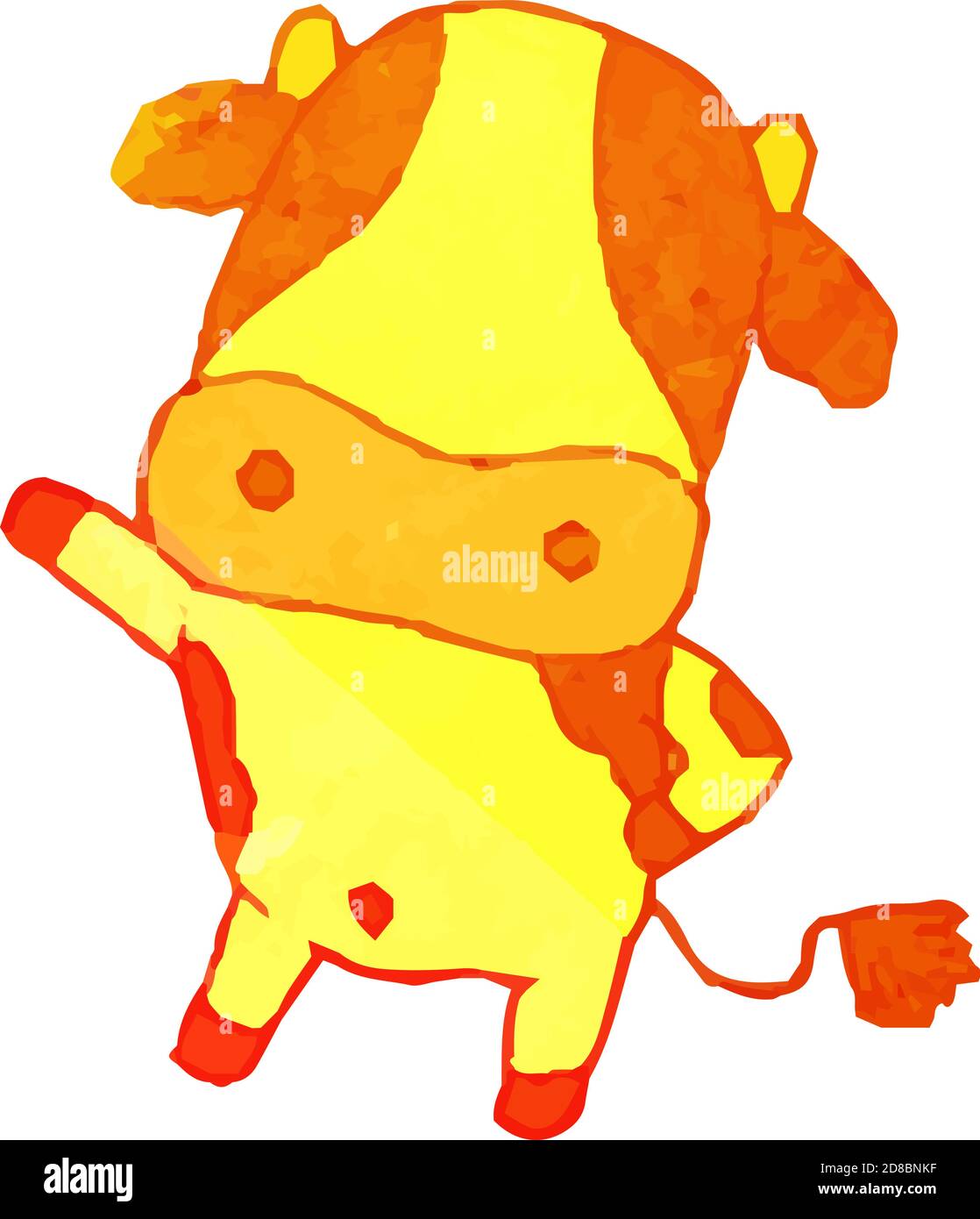 This is a illustration of Warm Watercolor Cute hand-painted Holstein ...