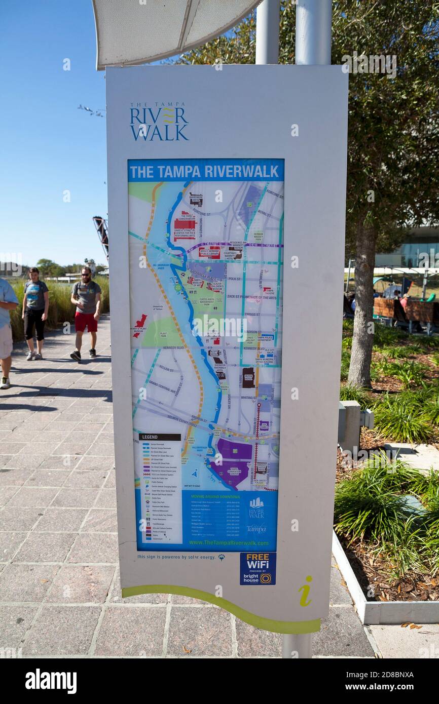 The Curtis Hixon Waterfront Park on the Tampa Riverwalk in Tampa, Florida, USA. Stock Photo