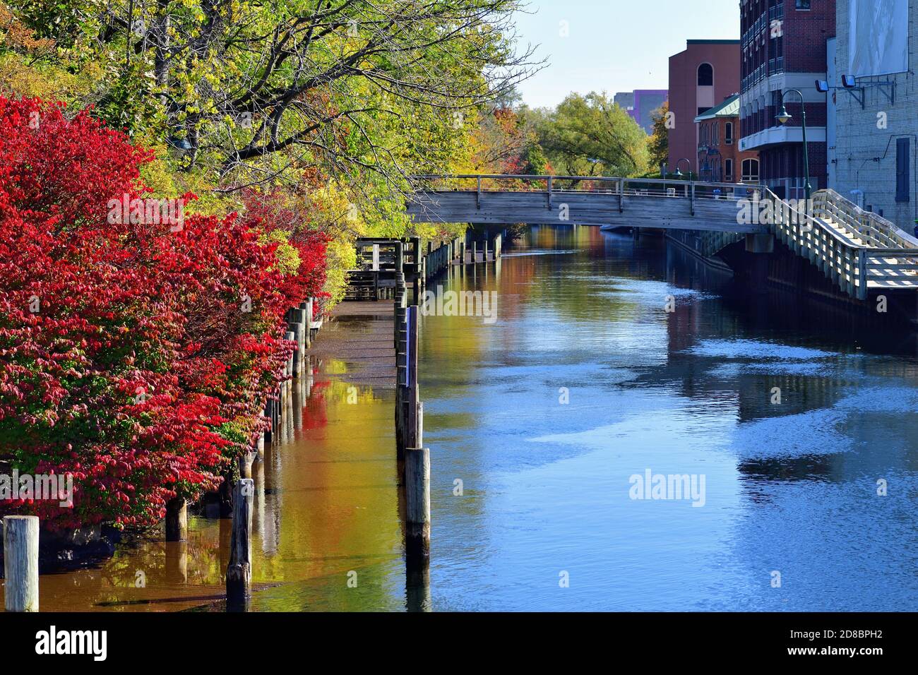 Traverse City, Michigan, USA. The Boardman River as it passes through