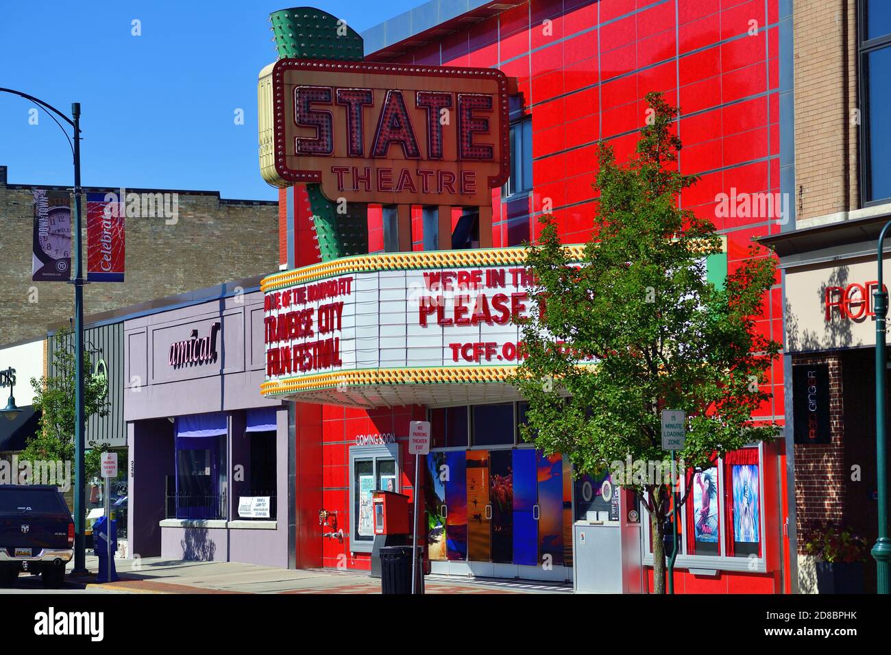 Traverse City, Michigan, USA. The State Theatre in the the Front Street