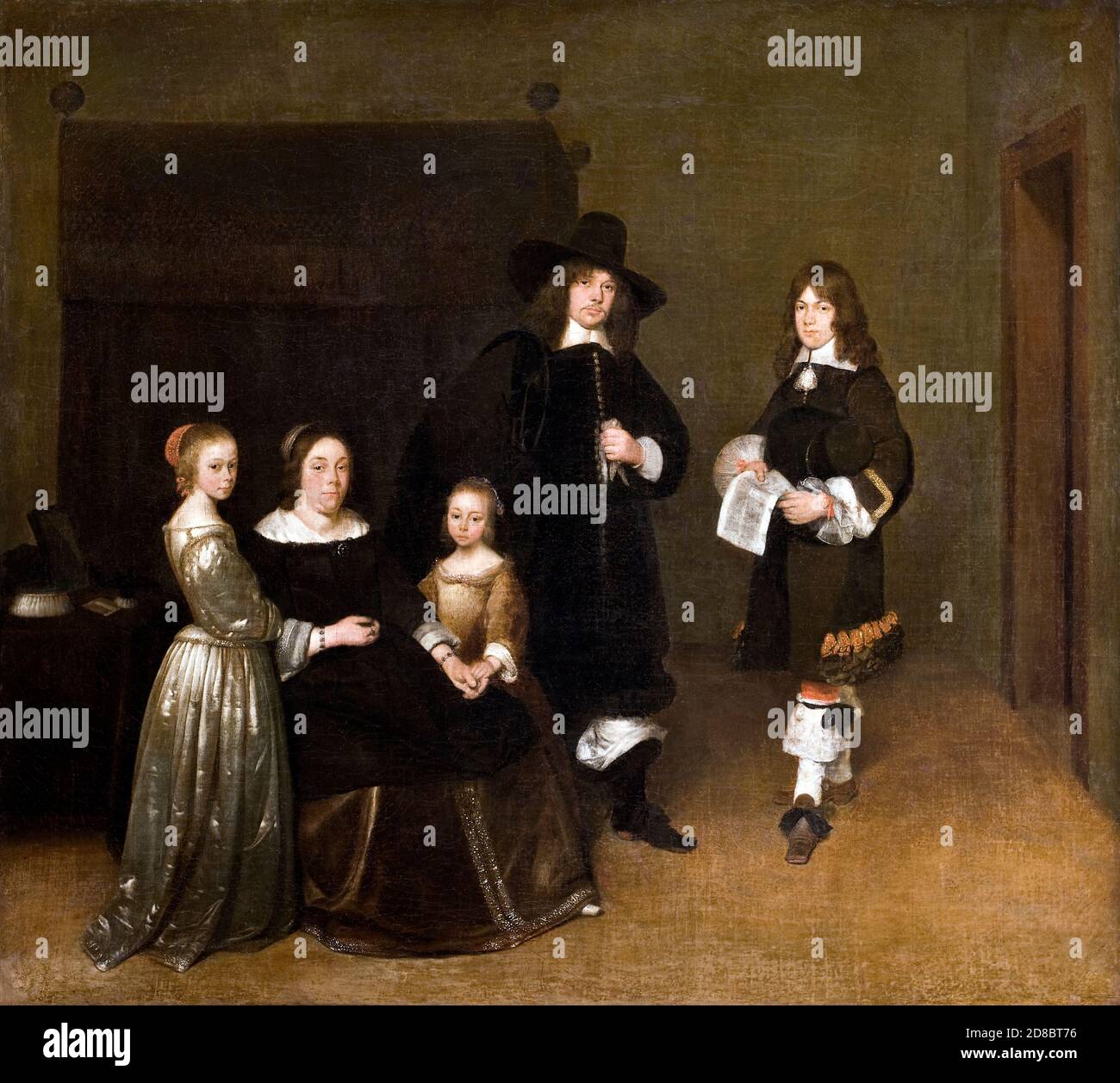 Portrait of a Family - Gerard ter Borch, after 1656 Stock Photo
