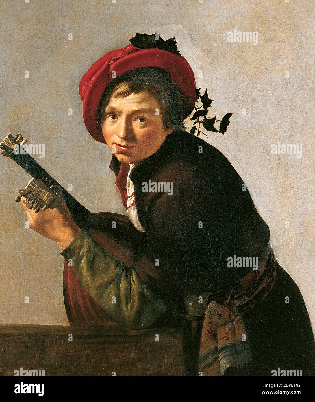 Young Man Playing a Theorbo Jan Gerritsz van Bronckhorst, circa 1645