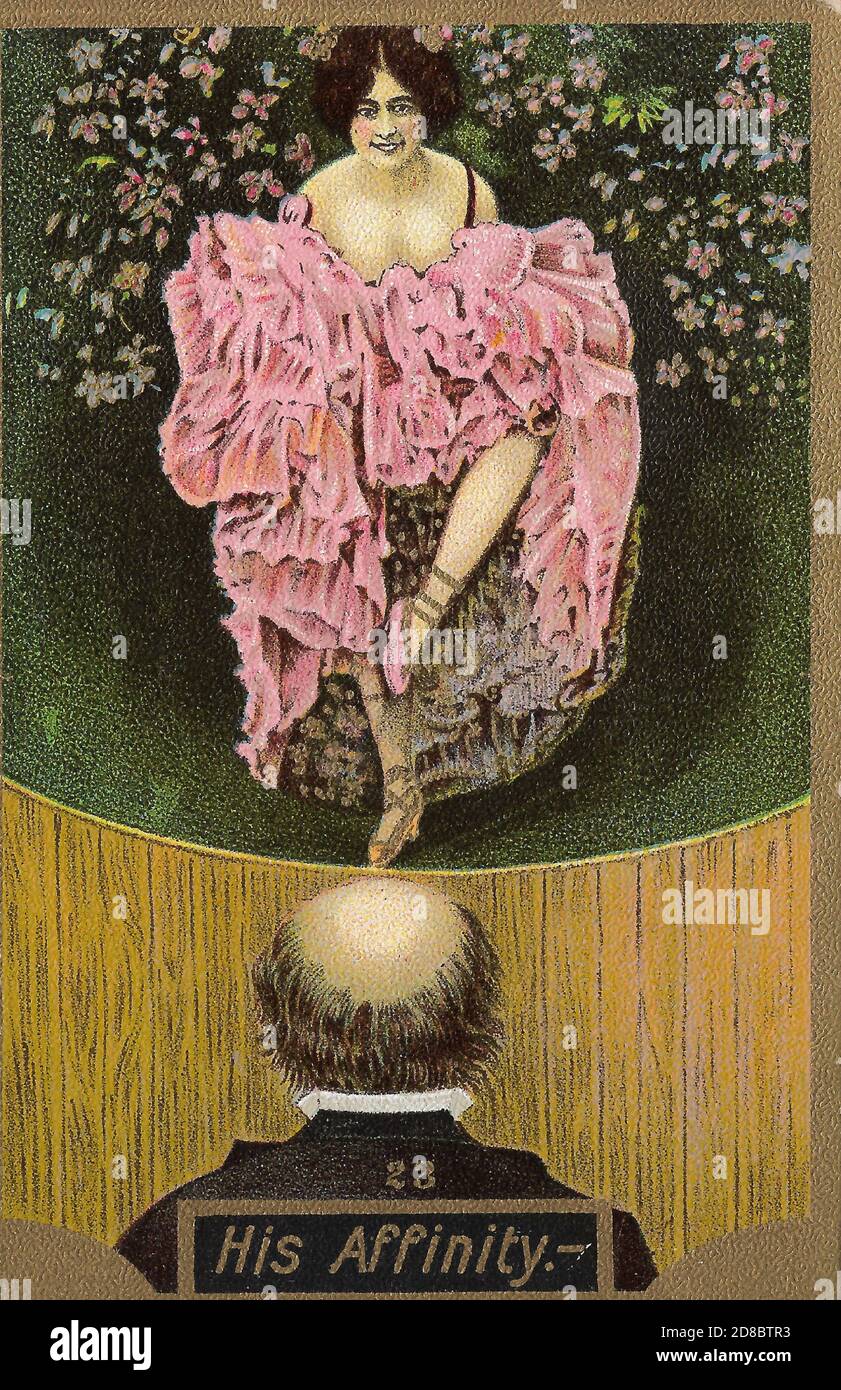 Old Gilded Postcard Image His Affinity Lady in 1800s Victorian Rococo ...