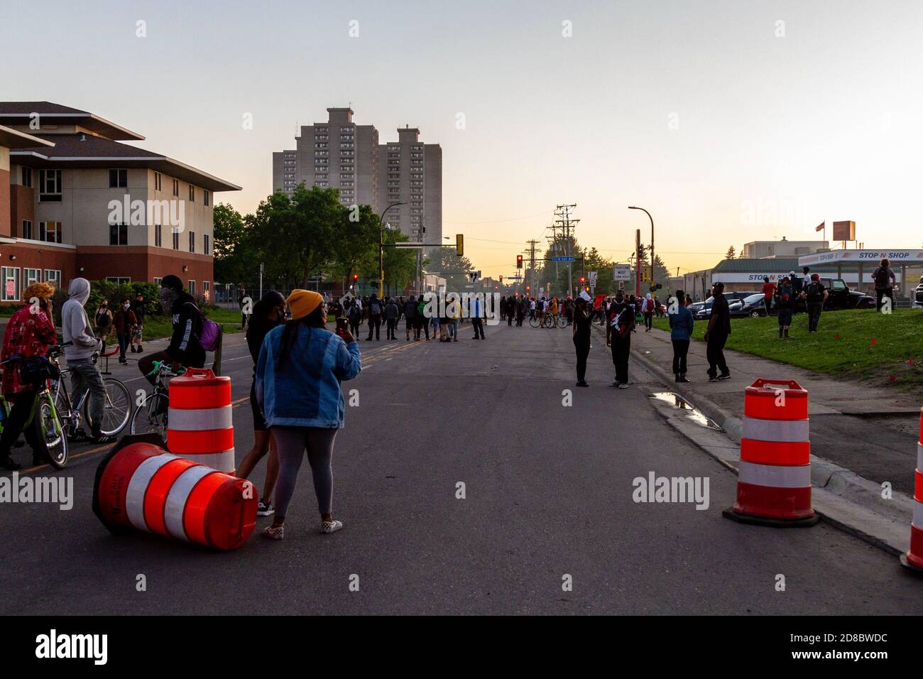 Minneapolis, MN - May 30, 2020: Street atmosphere at the aftermath ...