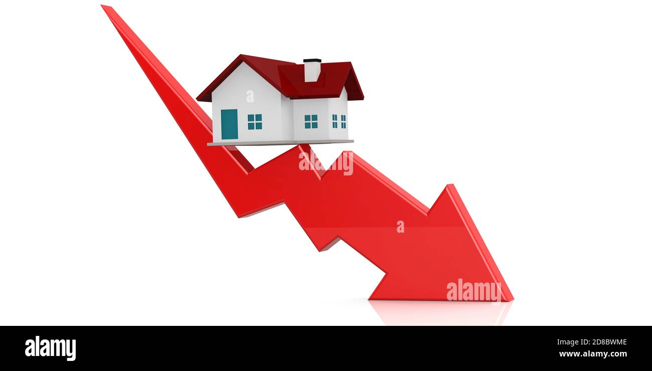 Falling of real estate market, 3D rendering Stock Photo Alamy