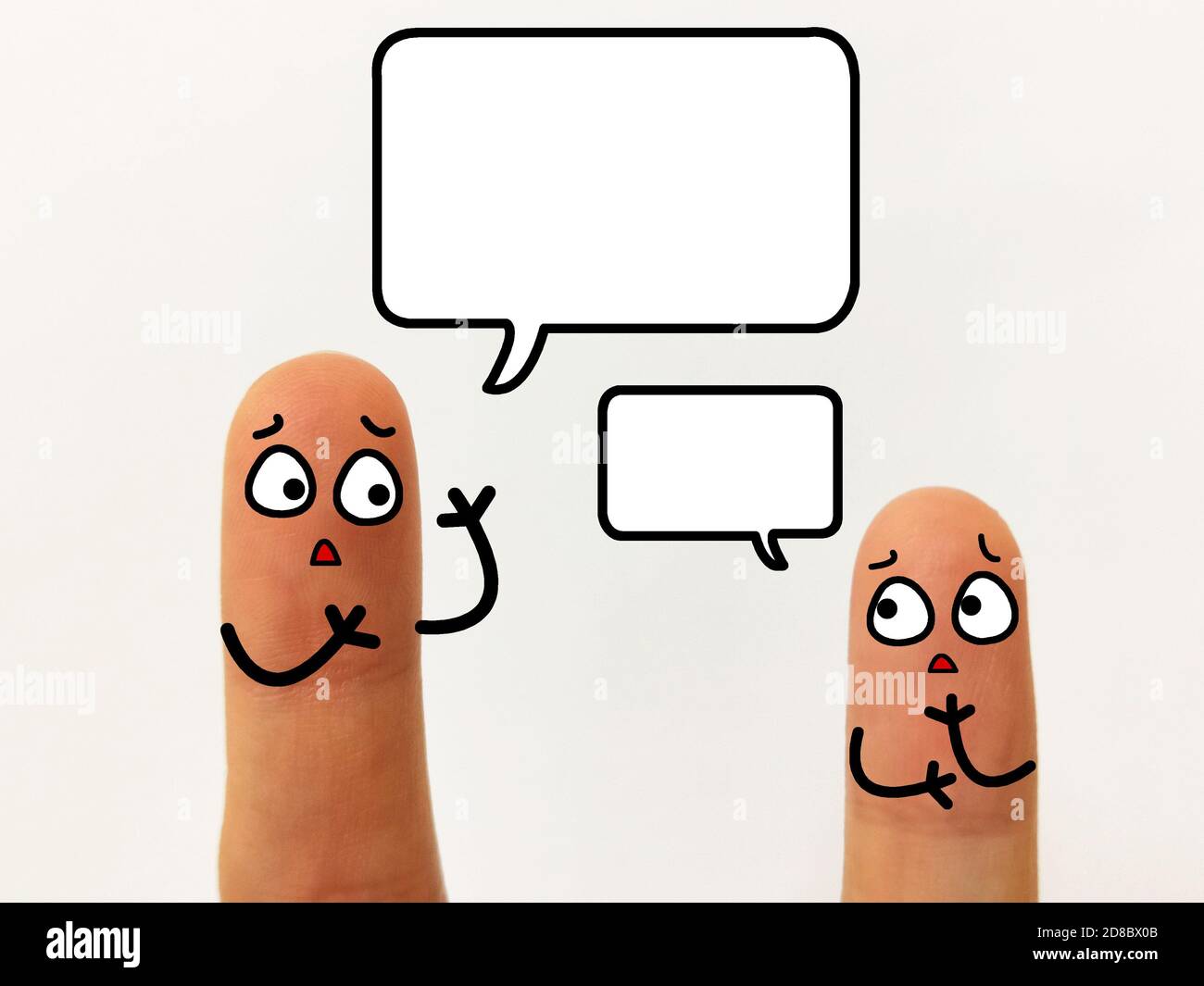 Two Fingers Are Decorated As Two Person They Are Angry With Each Other