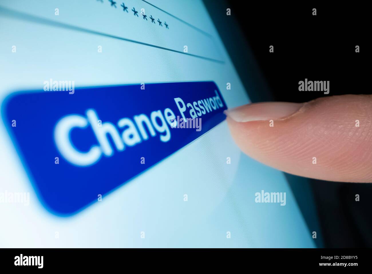 Macro shot of clicking changing password button Stock Photo