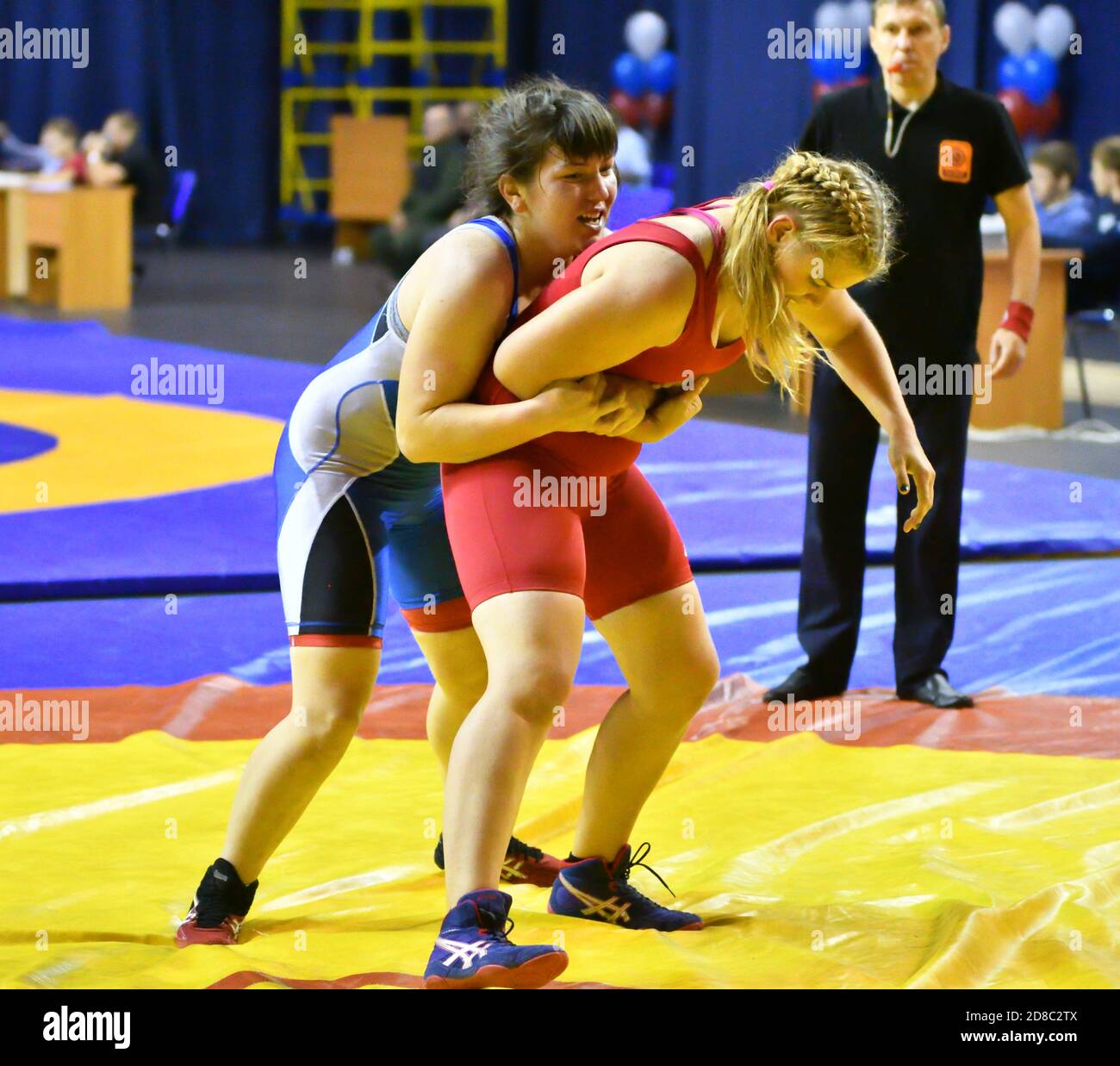 Orenburg, Russia - October 25-26, 2017: Girls compete in sports wrestling  at the All-Russian tournament for the prizes of the Governor of Orenburg  Reg Stock Photo - Alamy
