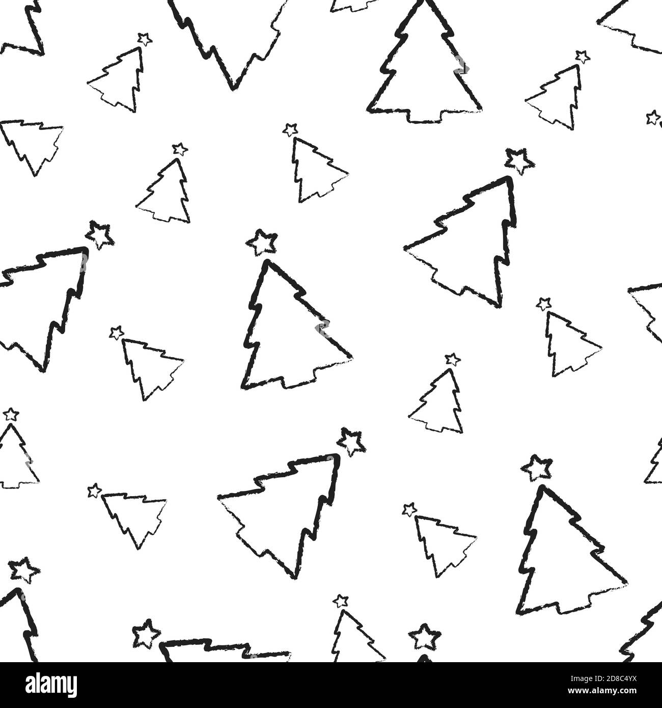 Minimalist Christmas Trees Black on White Wrapping Paper by PerspeKtivz
