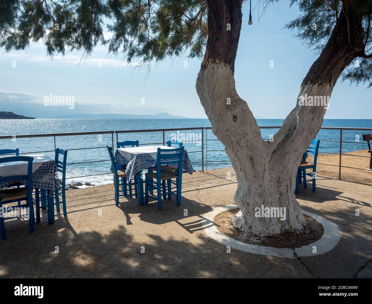 A beach side taverna tavern in rythemno crete Stock Photo