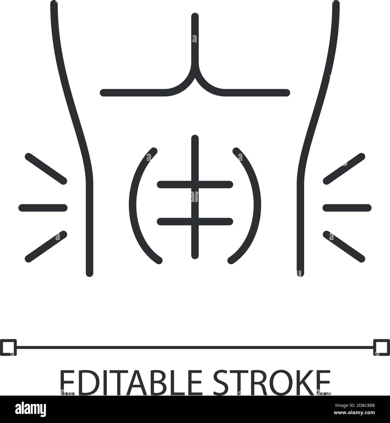 Abdominal Muscle Strain Linear Icon Stock Vector Image & Art - Alamy