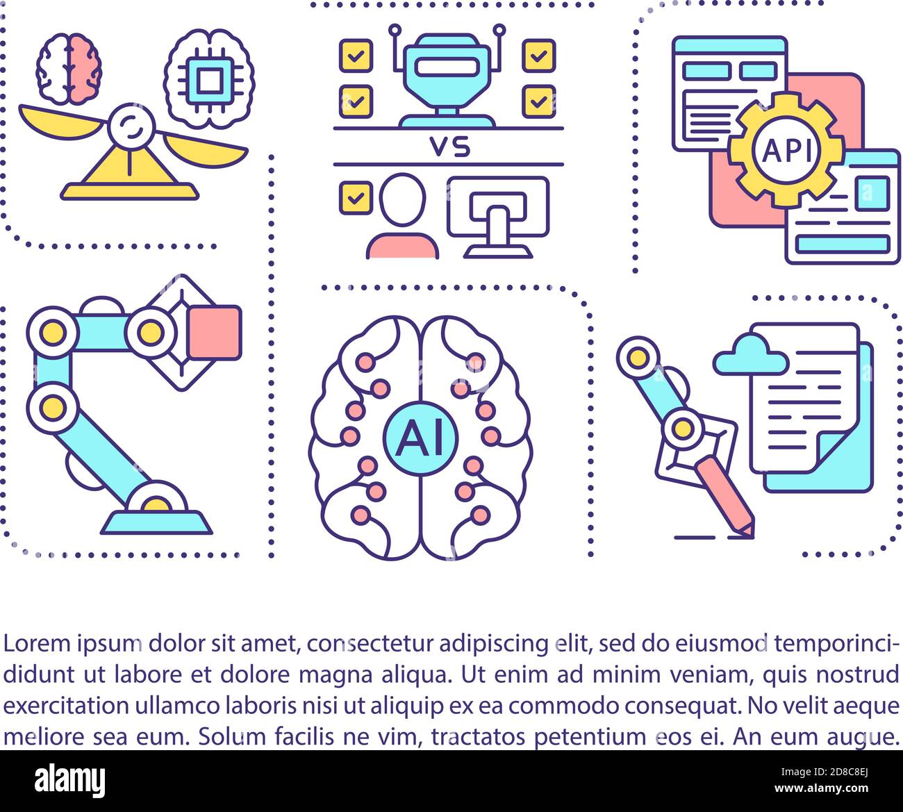 Robotic technology concept icon with text Stock Vector