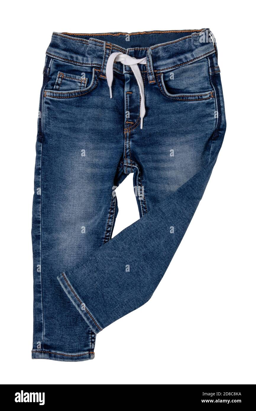 Jeans isolated. Trendy stylish blue 