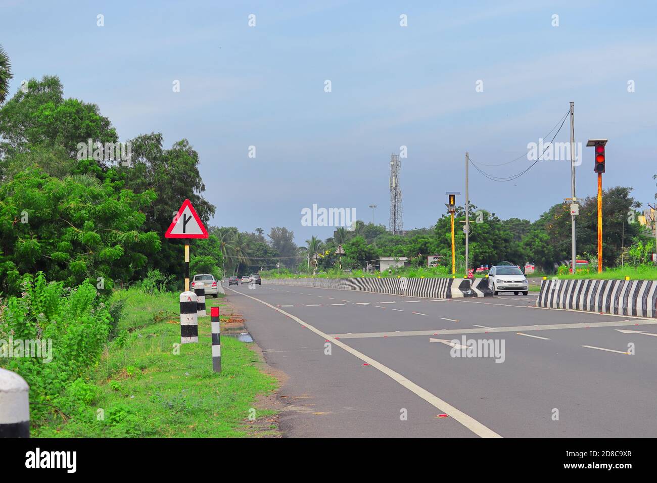 Arrows Right Turn & Straight driving of traffic signs on highway road