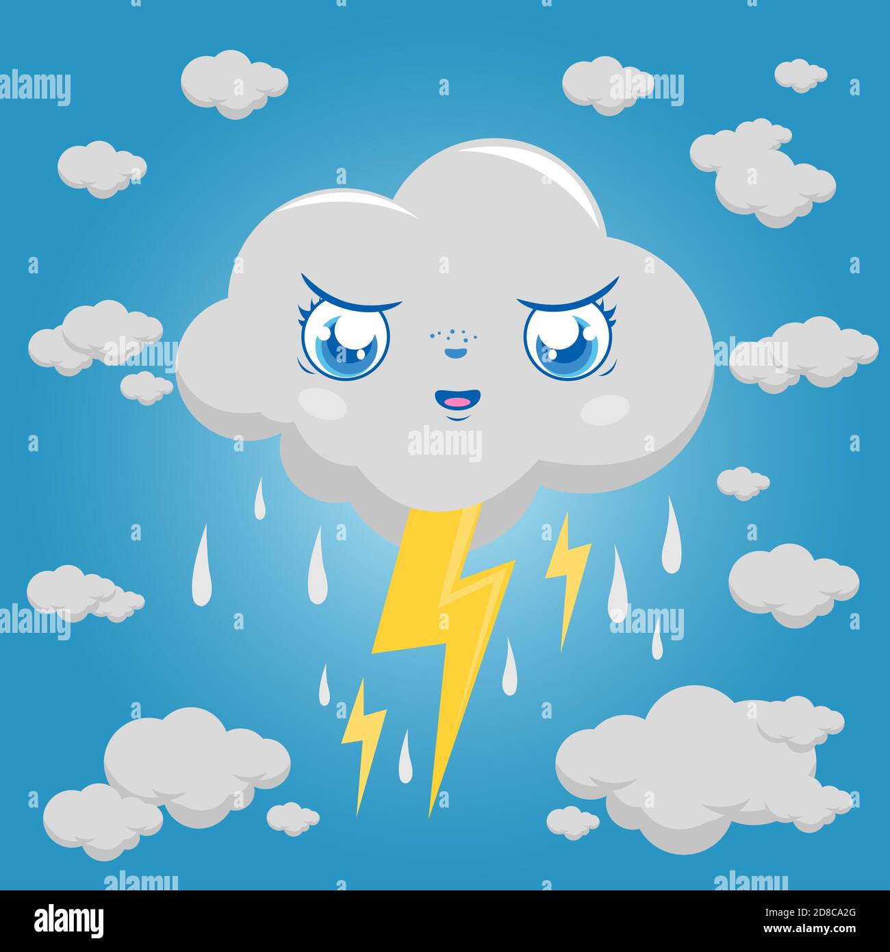Little, Dark And Stormy Cloud While Launching A Powerful Yellow Flash Of  Lightning Or Thunderbolt Royalty Free SVG, Cliparts, Vectors, and Stock  Illustration. Image 26574267.