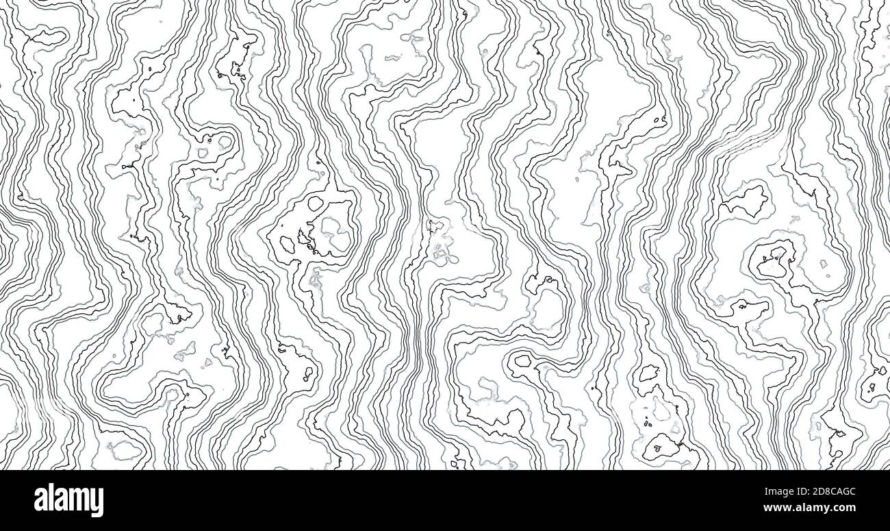 Abstract black and white topographic contours lines Stock Photo - Alamy