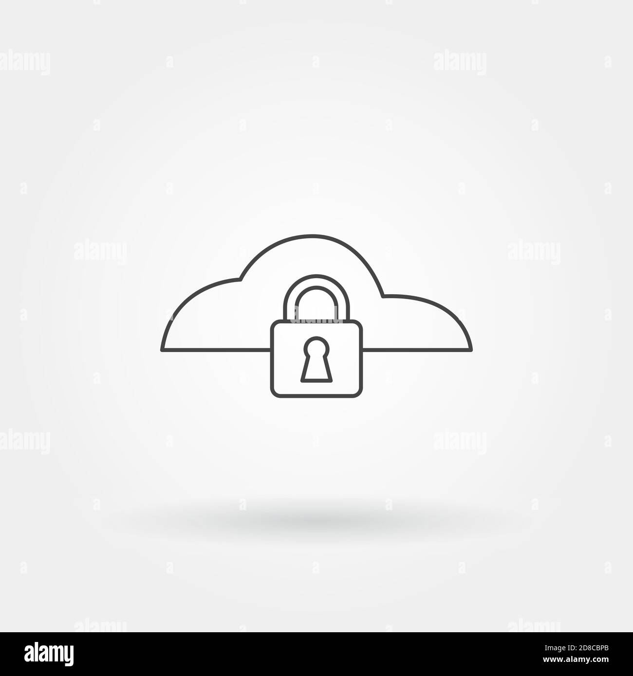 cloud security single isolated icon with modern line or outline style Stock Vector
