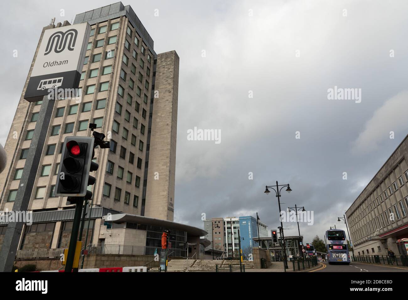 A view of Oldham Civic Centre the headquarters of Oldham Metropolitan