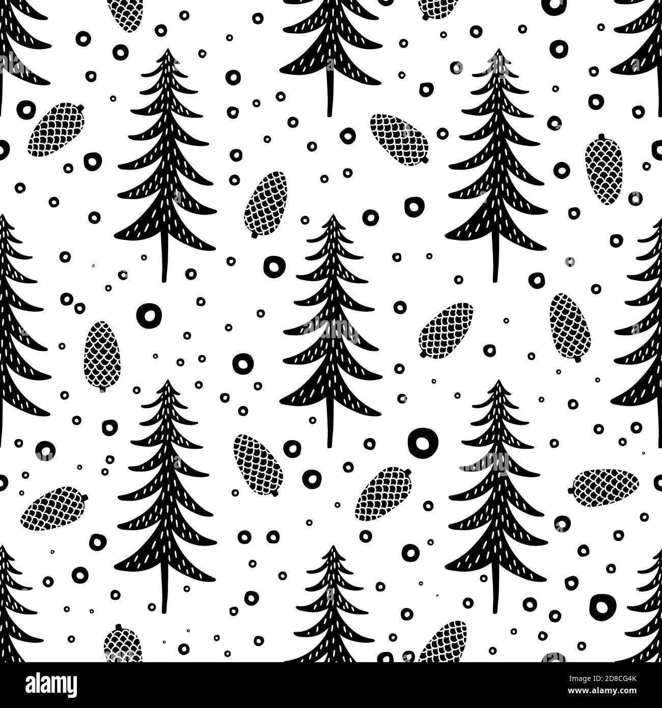 Seamless pattern nature forest wildlife Canada.Season winter park. Stock Vector