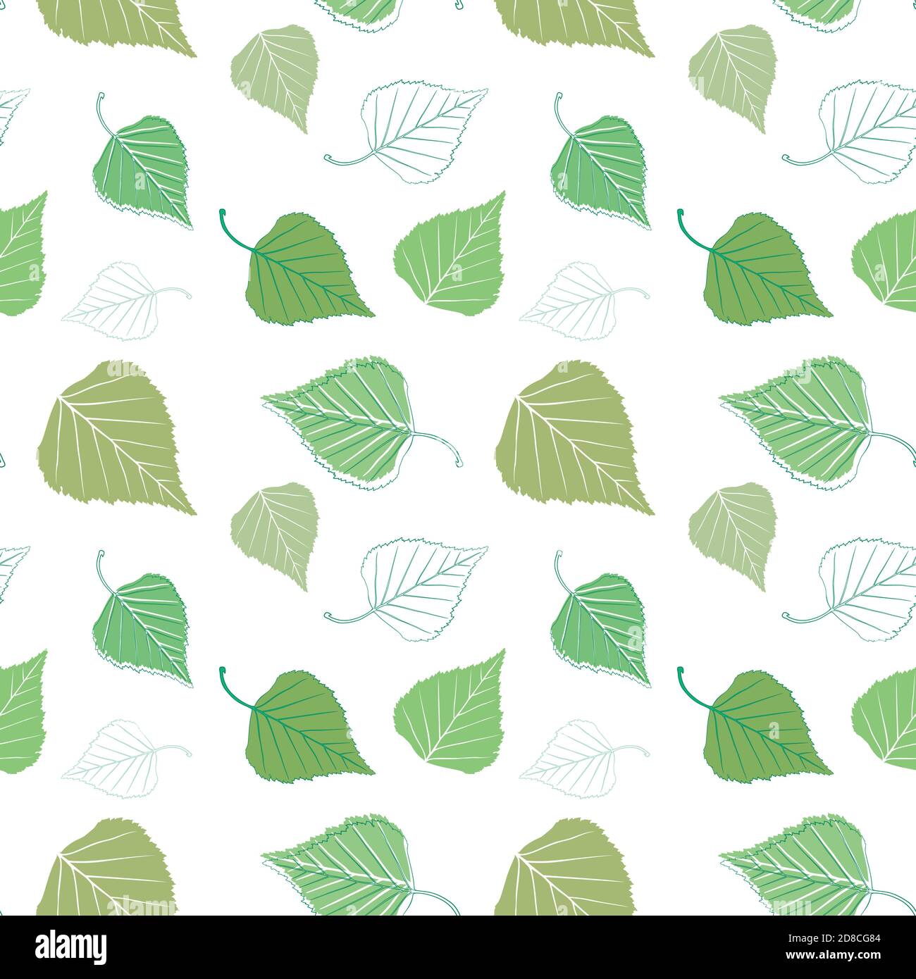 Vector background consisting of birch tree leaves Stock Vector