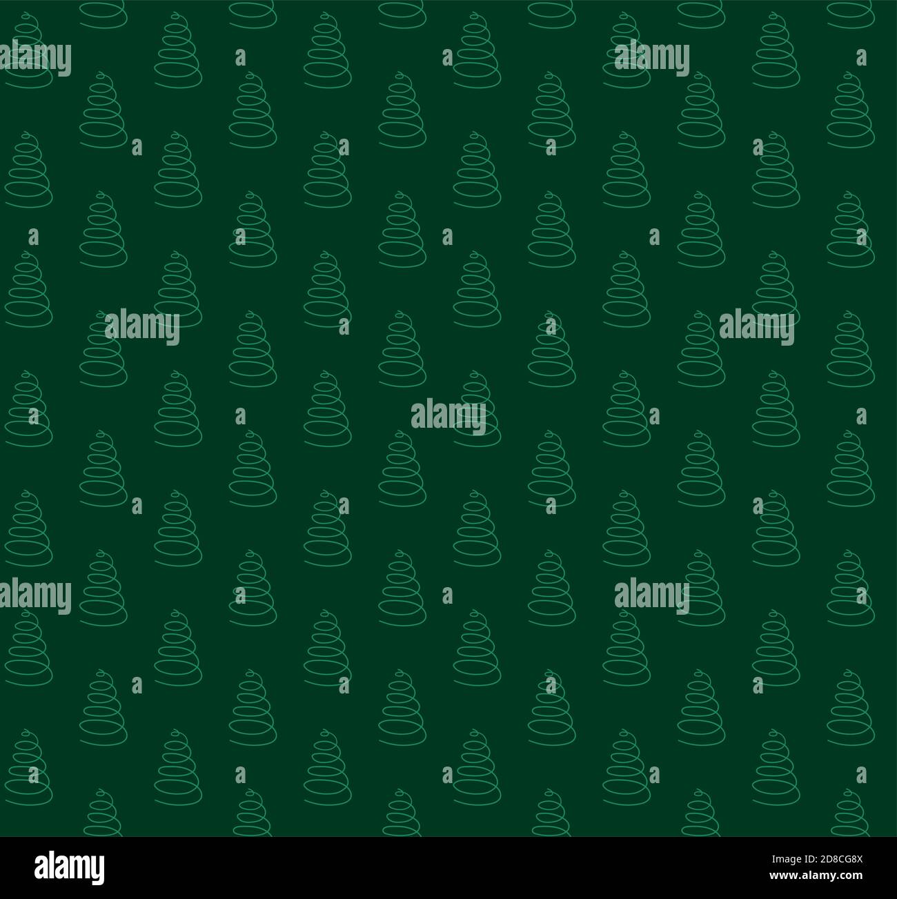 green vector seamless pattern with christmas trees Stock Vector