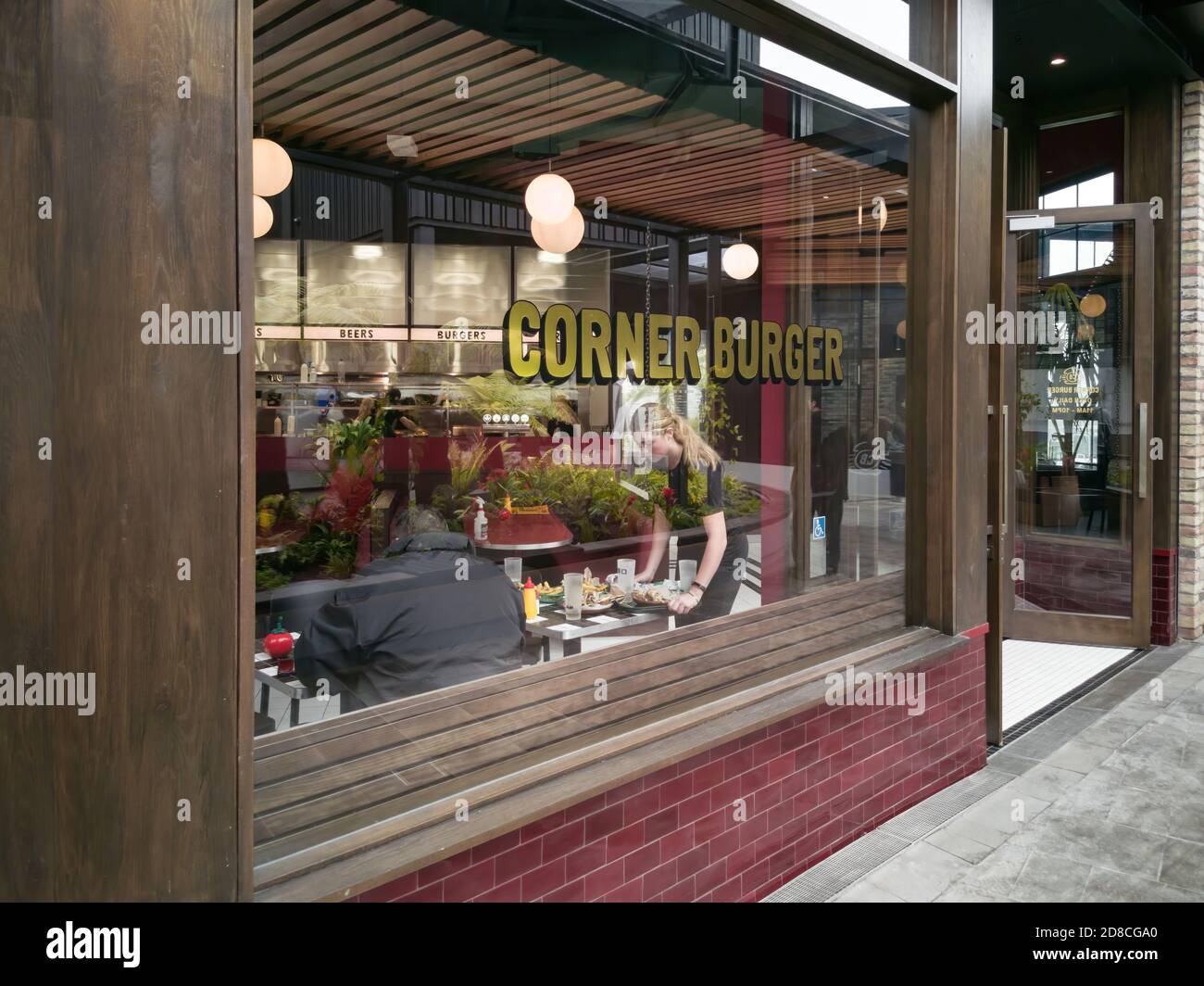 AUCKLAND, NEW ZEALAND Oct 10, 2019 View of Corner Burger cafe in