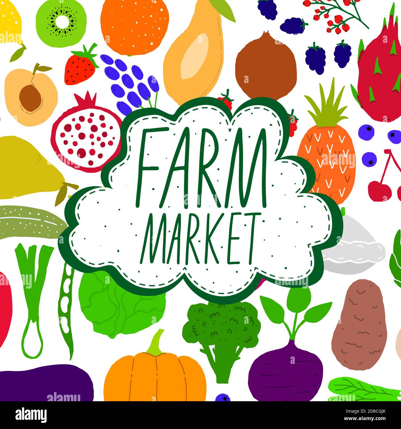 Vegan fruit and vegetable market. Design farm natural vitamin Stock ...