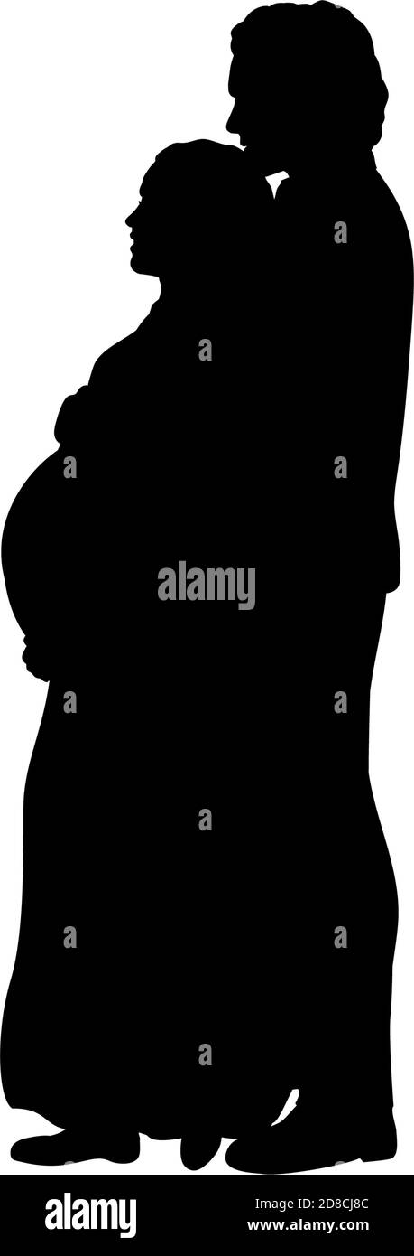 Silhouette young couple expecting baby Stock Vector Image & Art - Alamy