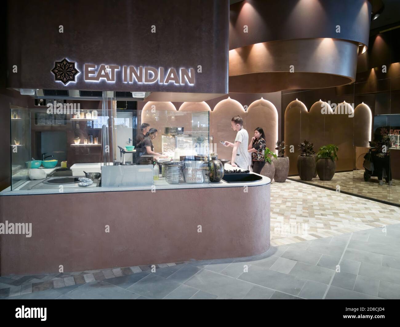 AUCKLAND, NEW ZEALAND Oct 07, 2019 View of Eat Indian restaurant in Westfield Newmarket