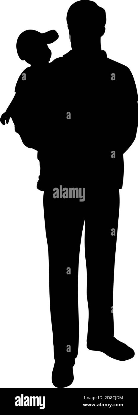 Silhouette of happy father holding his son Stock Vector Image & Art - Alamy