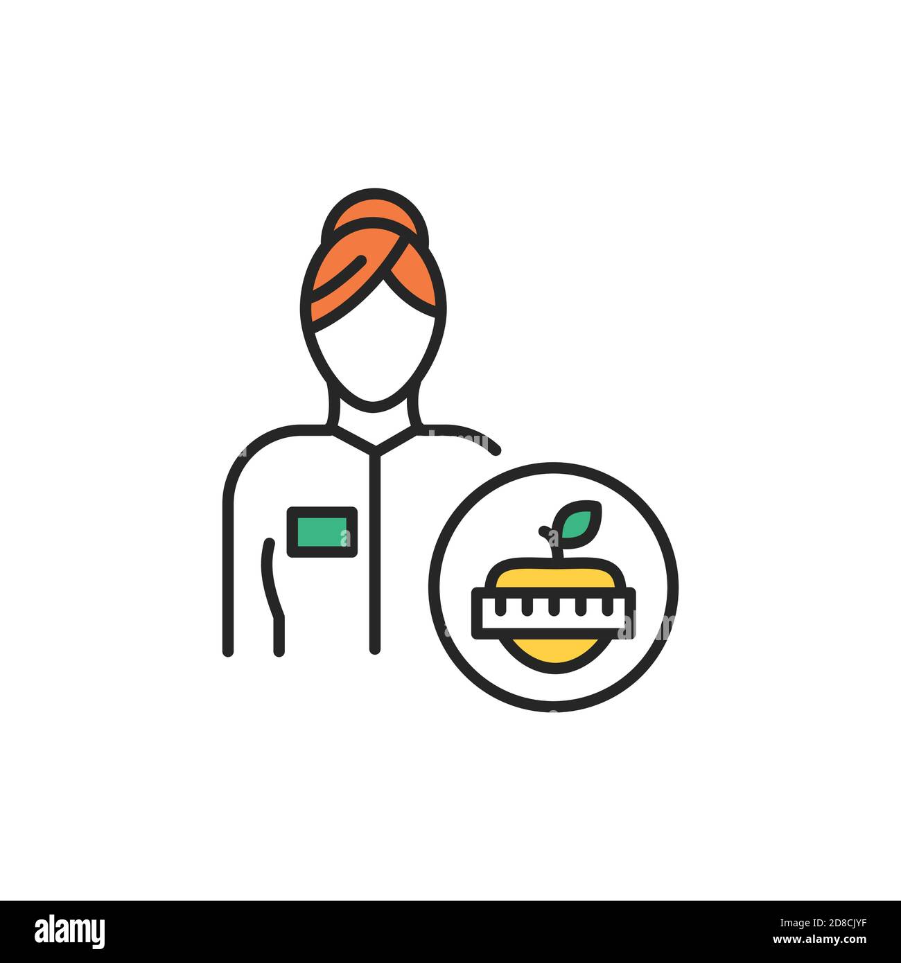 Nutritionist Color Line Icon Subject Matter Expert Stock Vector Image