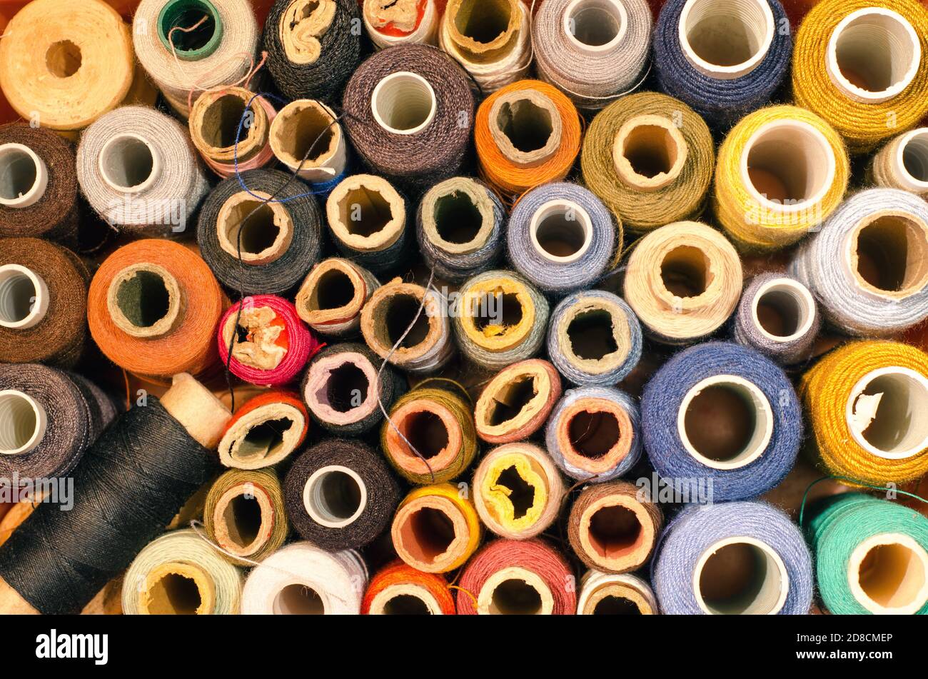 Wooden sewing box threads hi-res stock photography and images - Alamy