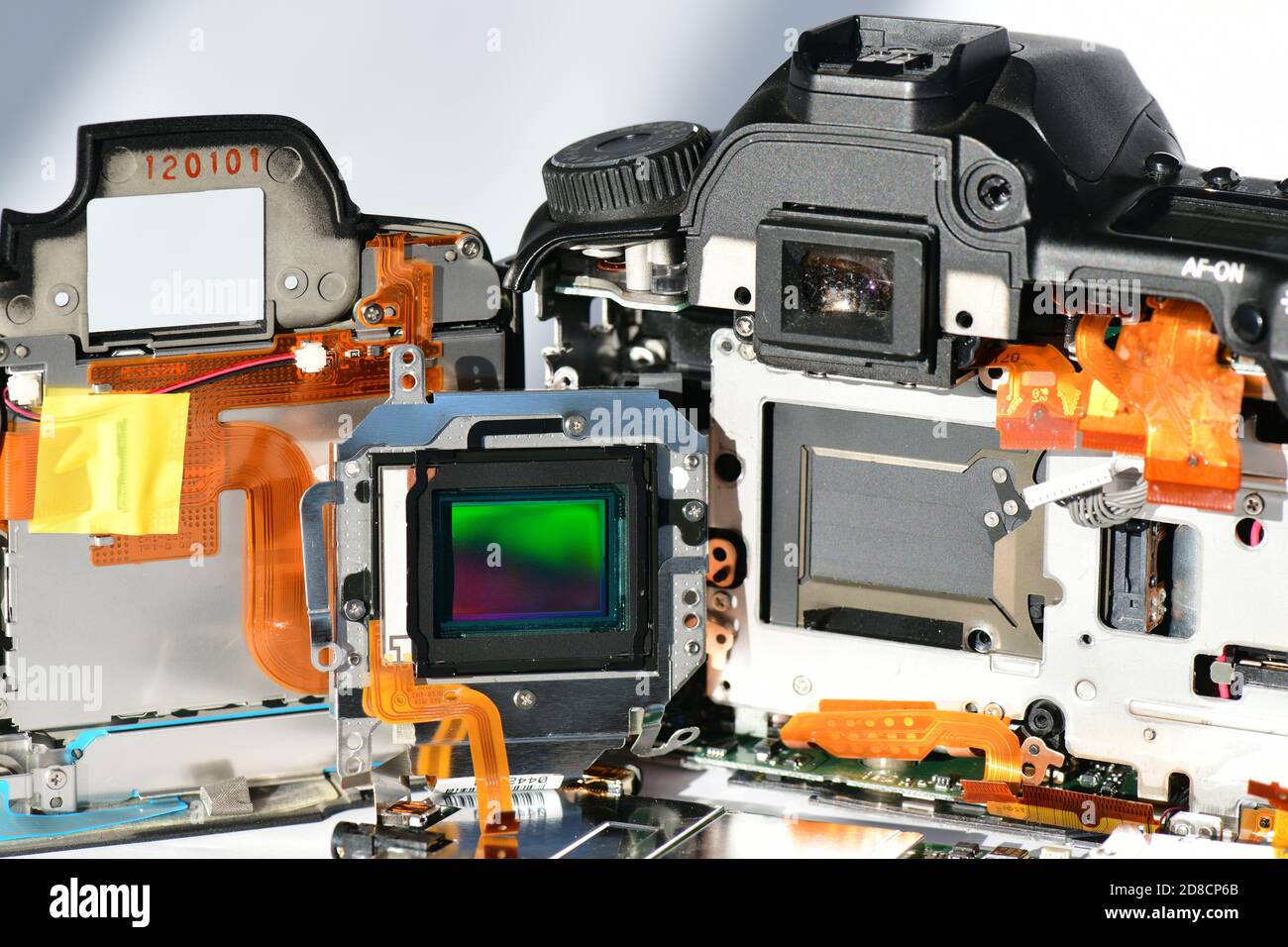 digital camera showing image sensor ccd ( charged coupled device Stock