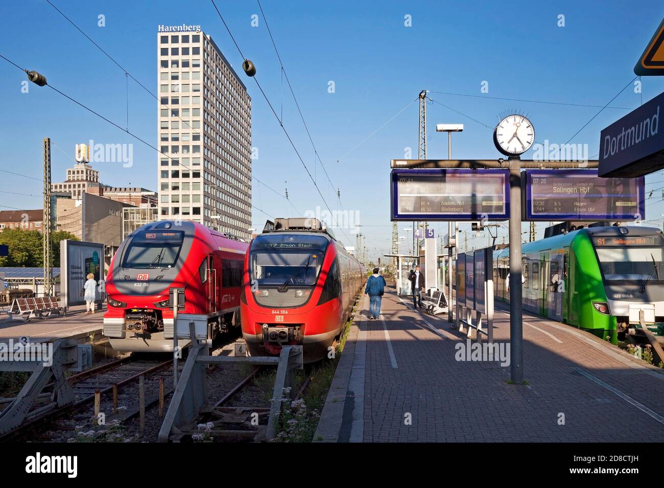 Harenberg City-Center with main station, Germany, North Rhine-Westphalia, Ruhr Area, Dortmund Stock Photo