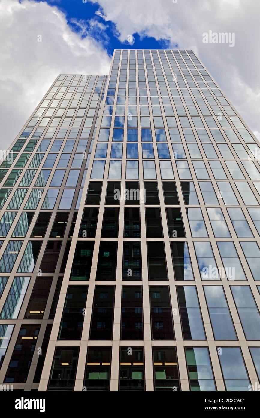 office tower Taunusturm at the financial district of Frankfurt, Germany, Hesse, Frankfurt am Main Stock Photo