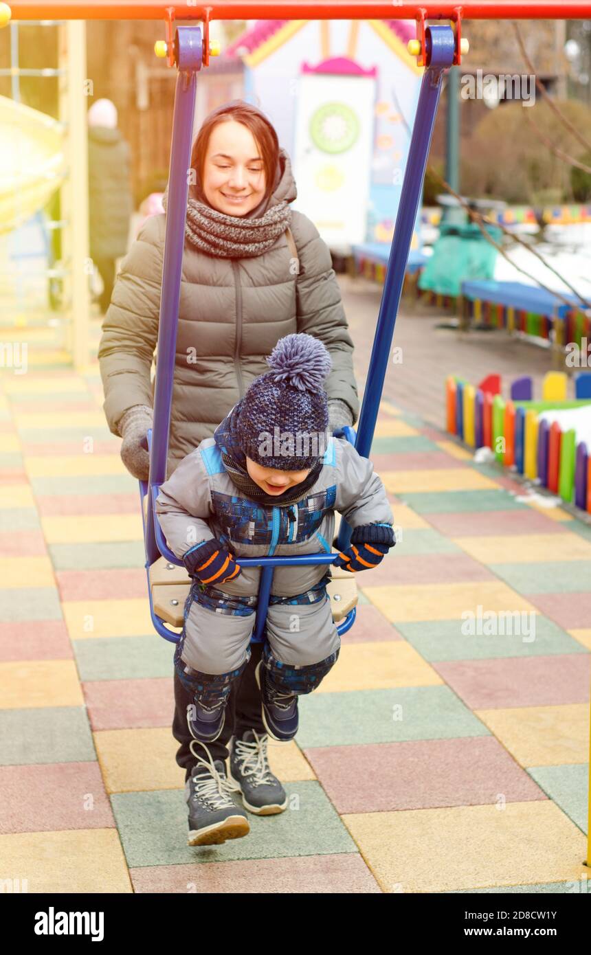 mother and child playing at the playground Stock Photo - Alamy