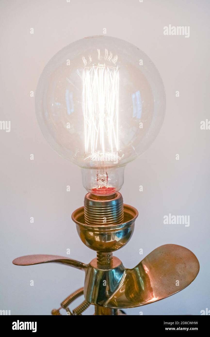 Antique Edison Light Bulb Vintage Carbon Tungsten Filament Stock Photo