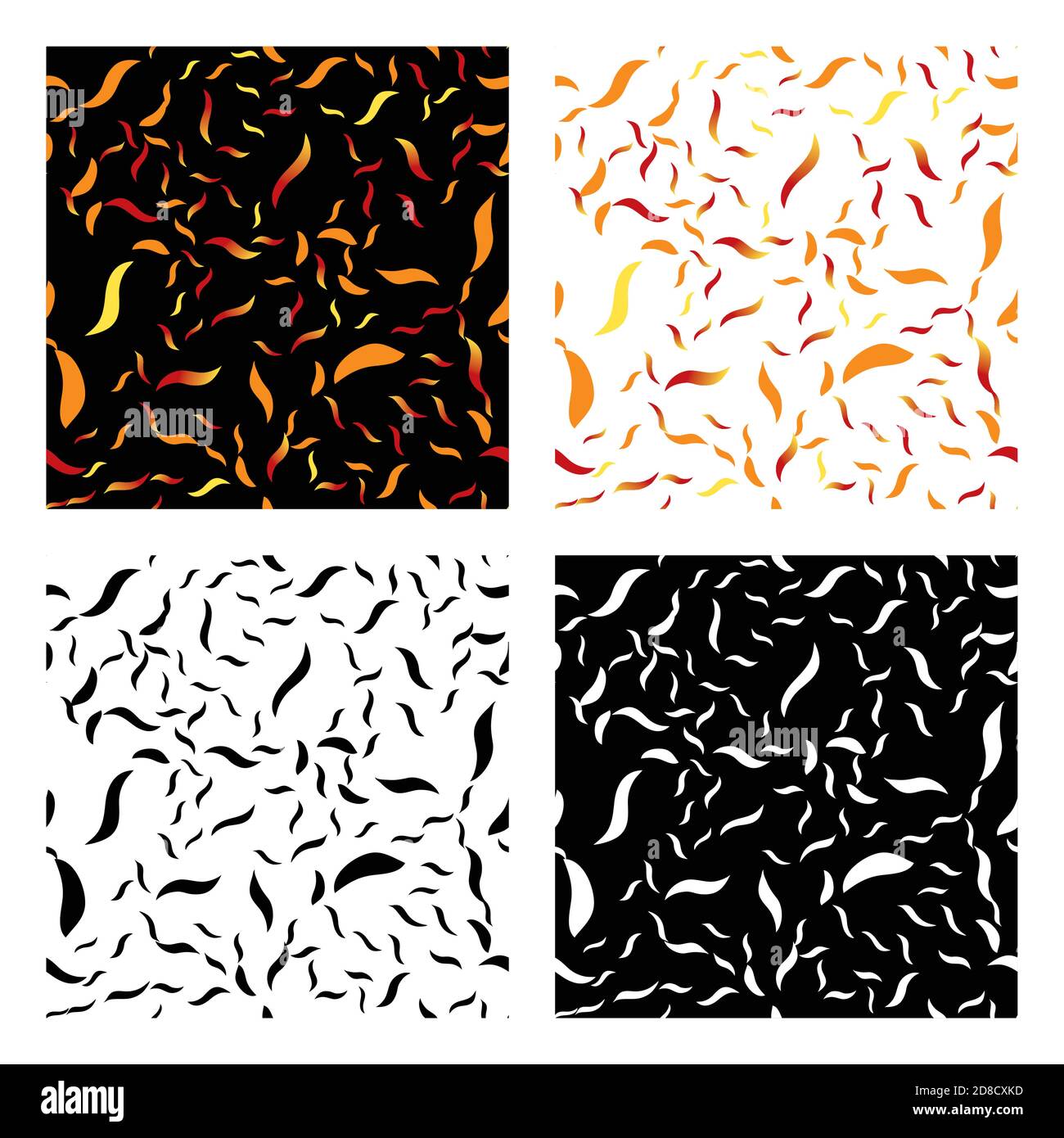 Vector seamless pattern texture backgrounds, sets. Colored, black and white colored. Stock Vector