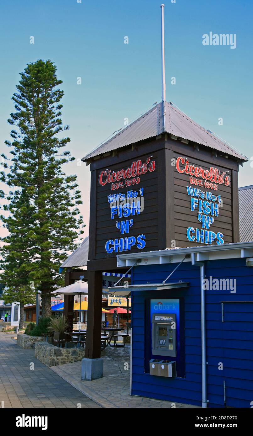 Cicerellos Fish and Chip Bar Fremantle Perth Western Australia Stock Photo