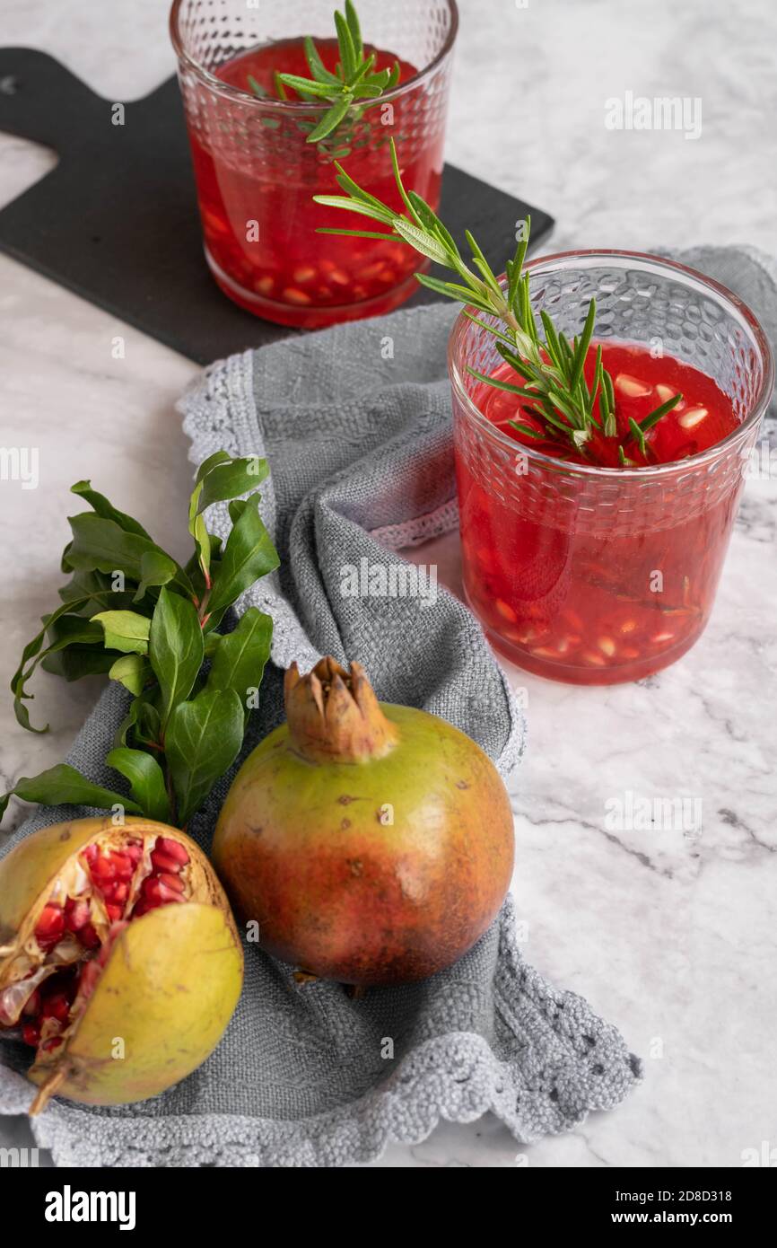 Homemade pomegranate juice, healthy refreshing drink Stock Photo Alamy