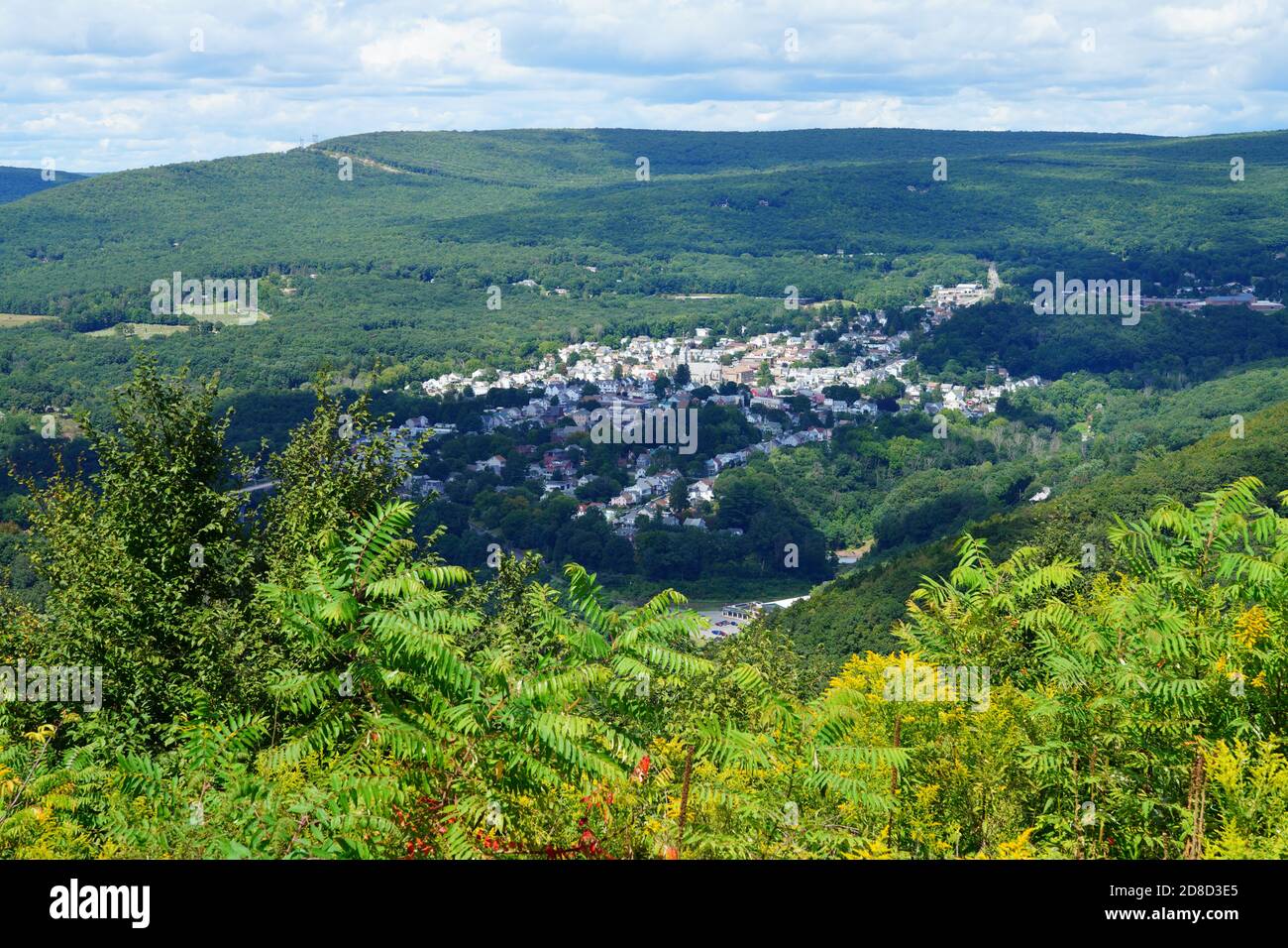 Landscape view of the historic town of Jim Thorpe (formerly Mauch Chunk