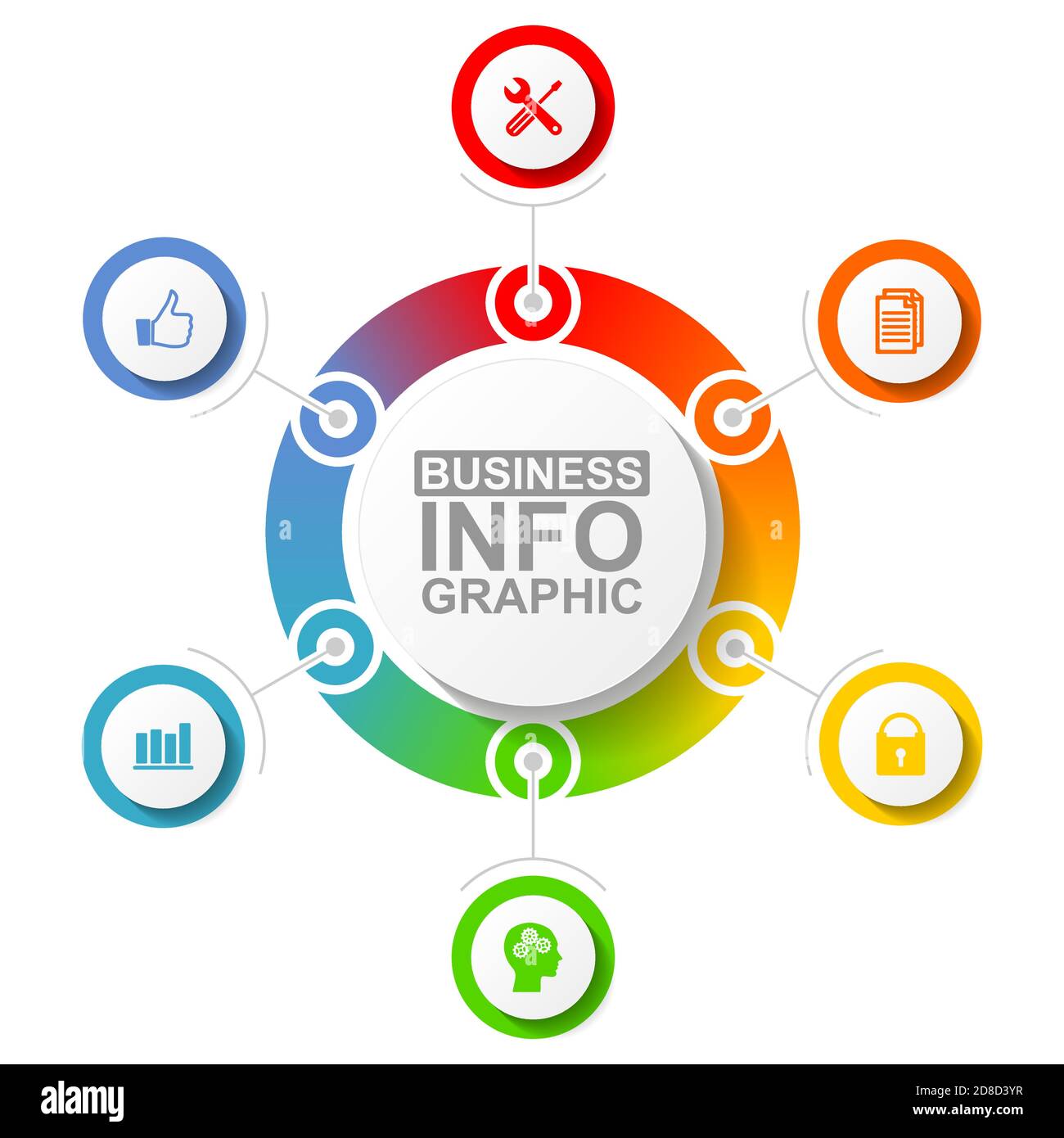 Infographic vector template for business presentation with 6 options ...