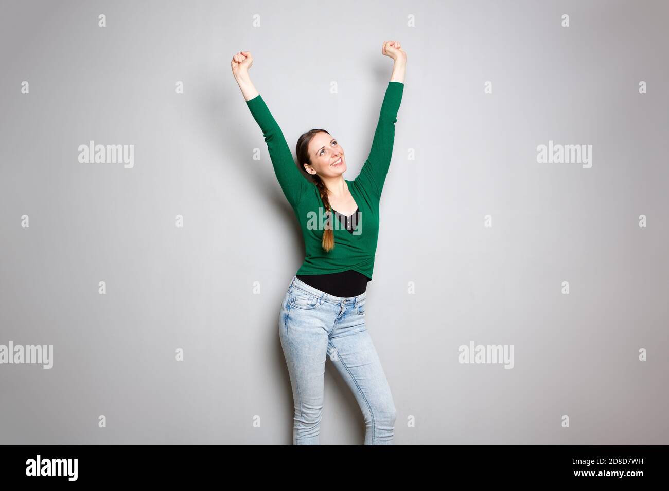 All arms up cheering hi-res stock photography and images - Alamy