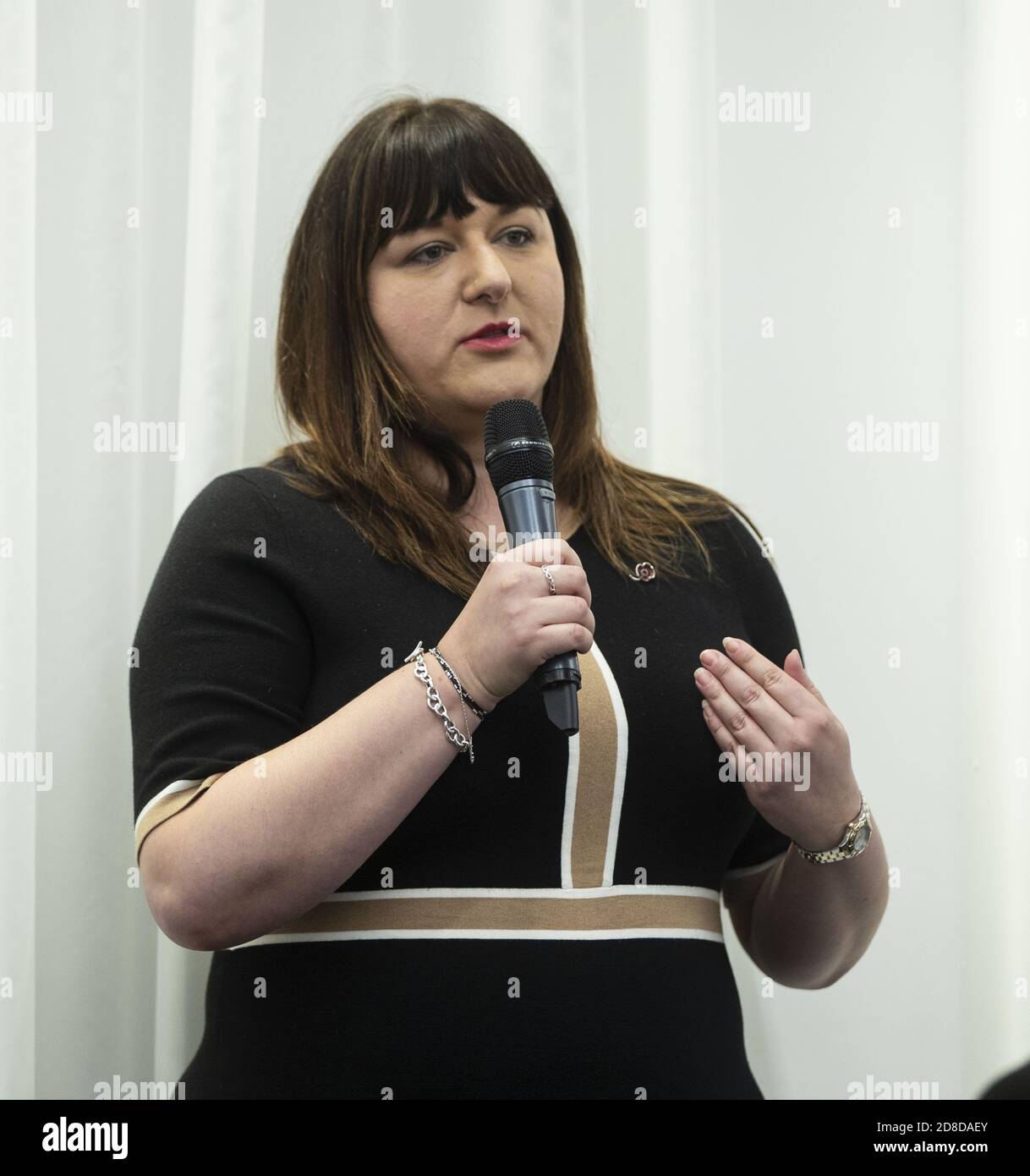 Ruth Smeeth during a press conference by the Jewish Labour Movement at the offices of Mishcon de Reya in London, following the publication of damming anti-Semitism report by the Equality and Human Rights Commission (EHRC). Stock Photo